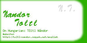 nandor toltl business card